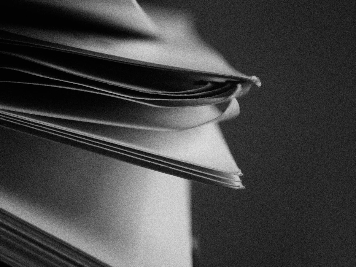 A stack of printed pages